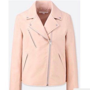 Blush Vegan Leather Moto Jacket